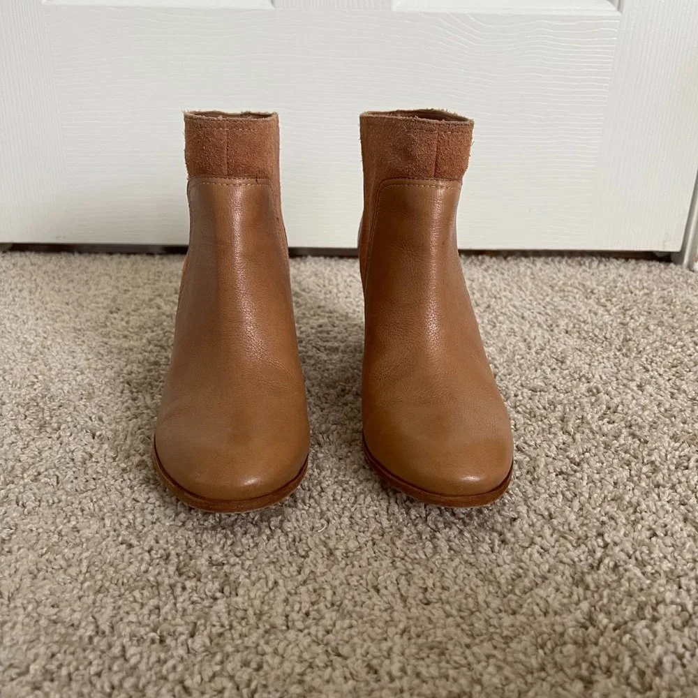 Kate Spade Tan Leather and Suede Heeled Bootie 9.5